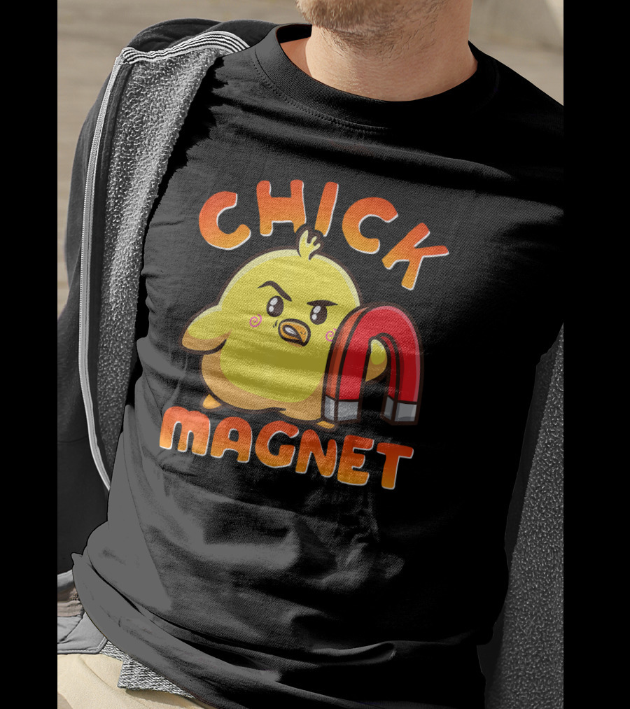 Chick Magnet Costume Magnetic Little Chicken With Red Magnet T-Shirt