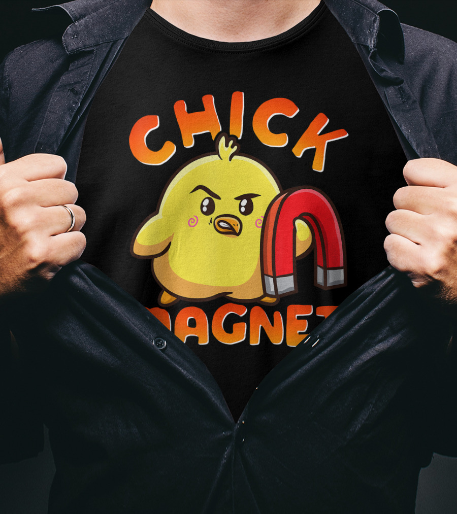 Chick Magnet Costume Magnetic Little Chicken With Red Magnet T-Shirt