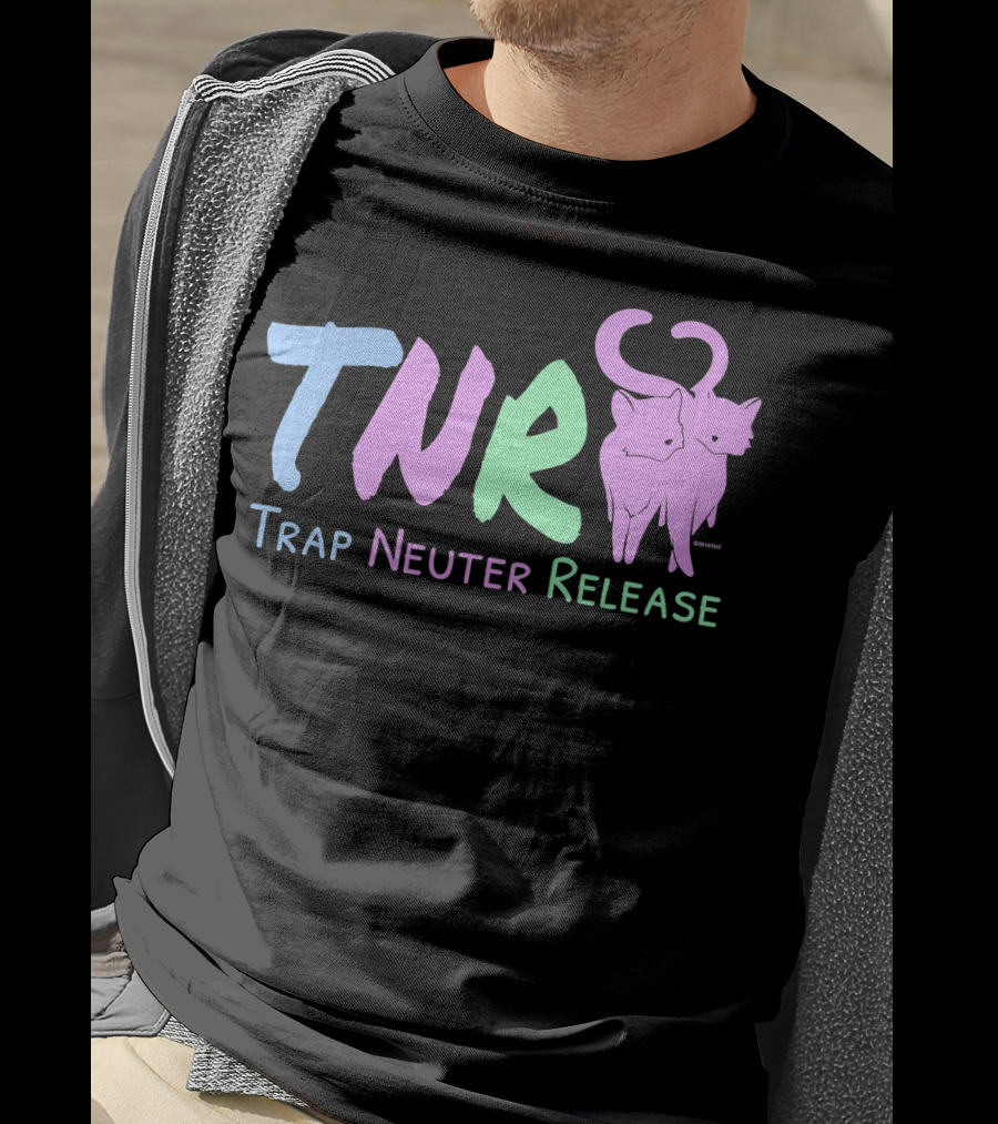 TNR Trap Neuter Release Feral Cat Lover Pastel Cats T-Shirt