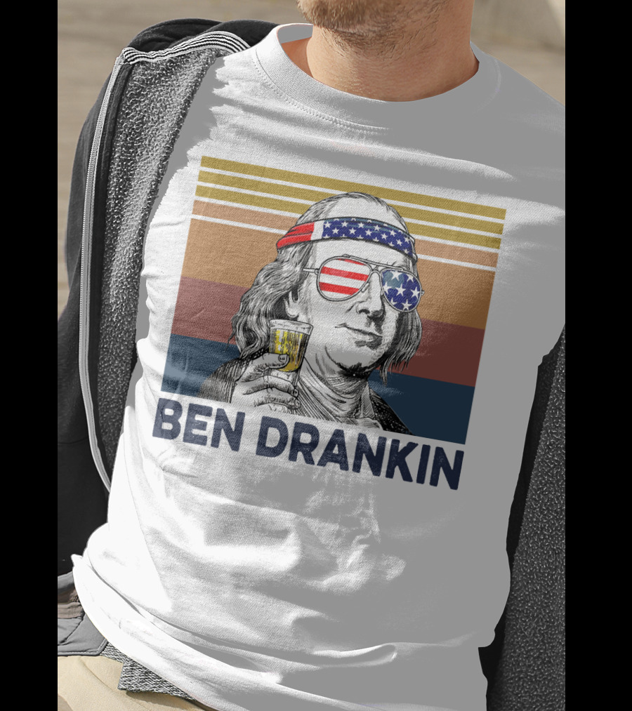 Ben Drankin Vintage USA Patriotic Beer T-Shirt