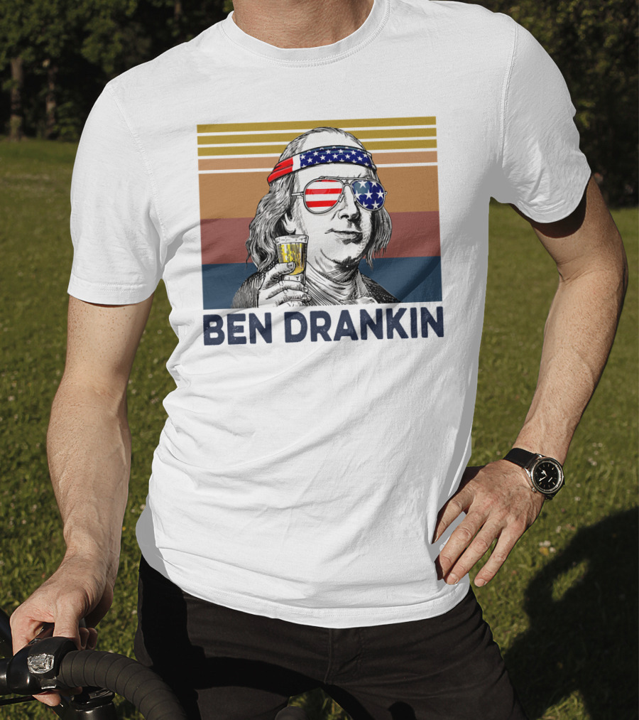 Ben Drankin Vintage USA Patriotic Beer T-Shirt
