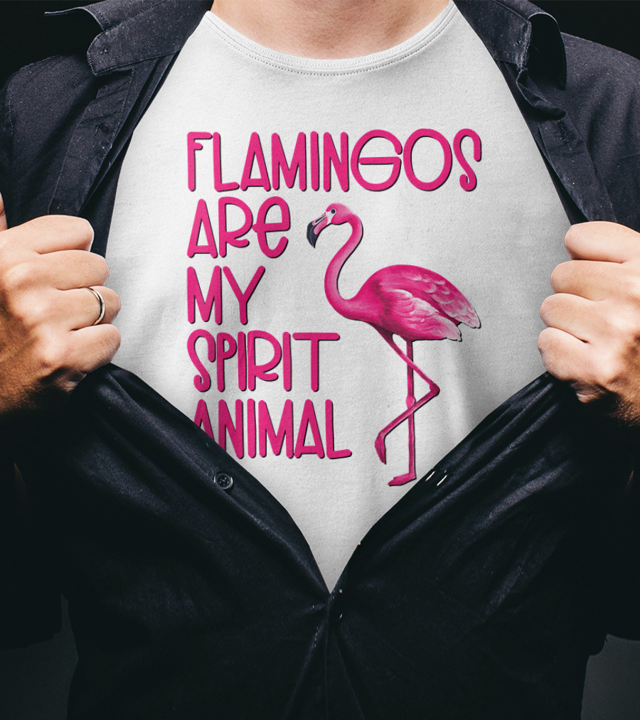 Flamingos Are My Spirit Animal Flamingo Image T-Shirt