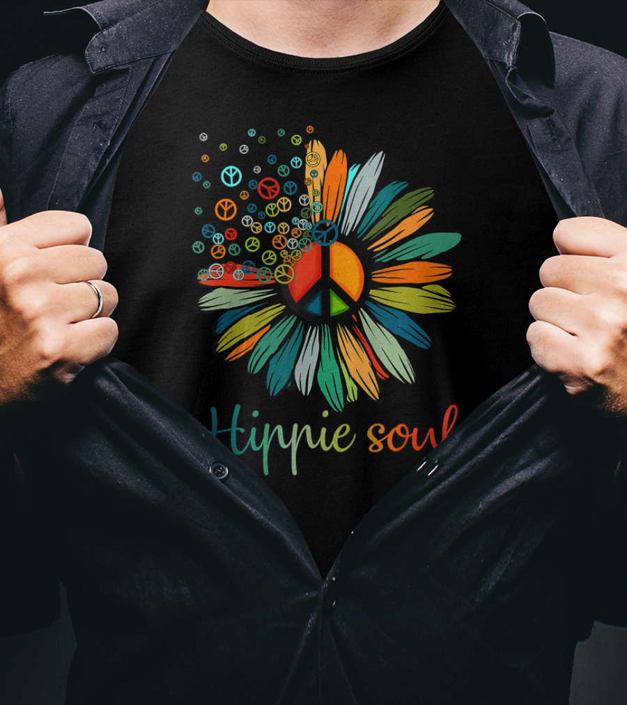 Hippie Soul Daisy Peace Sign Flower T-Shirt