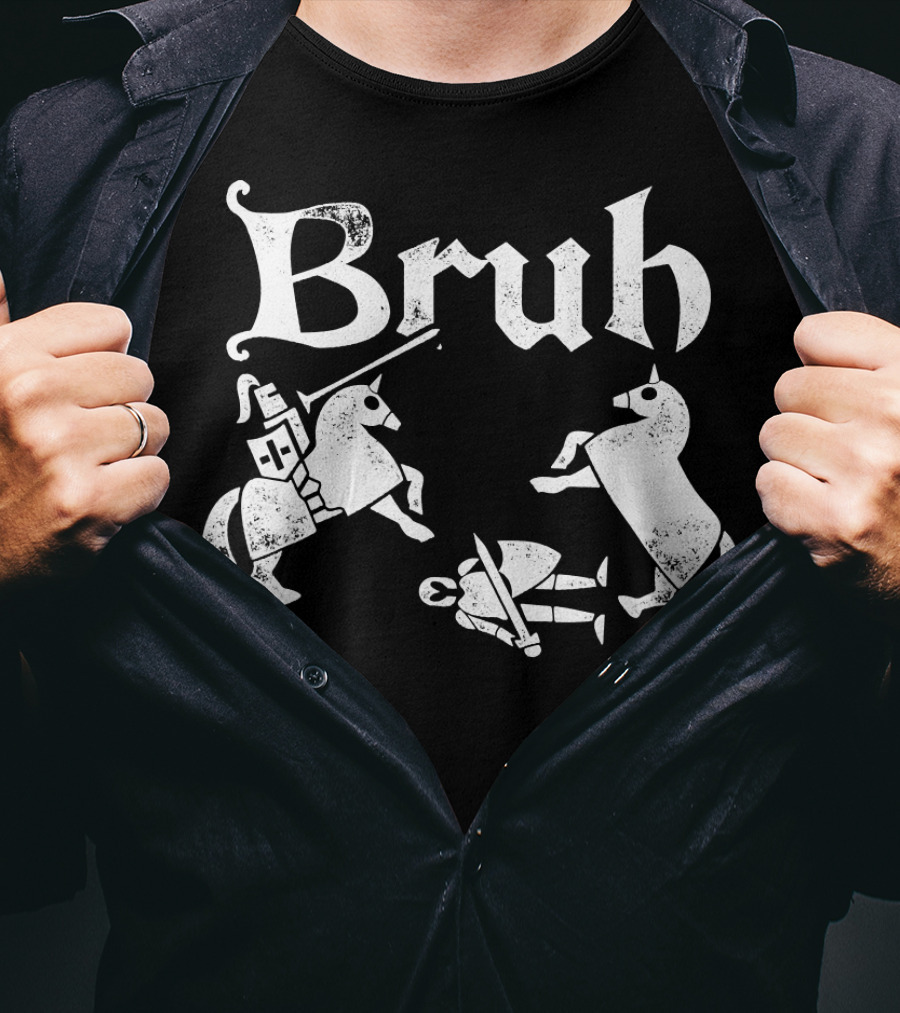 Renfaire Bruh Knight Falling Off Horse Jousting T-Shirt
