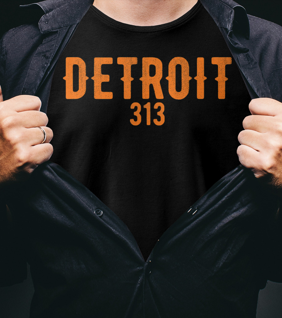 Detroit 313 Retro Motor City T-Shirt