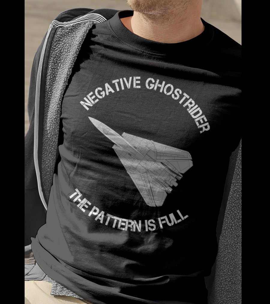Negative Ghost Rider The Pattern Is Full Jet Airplane T-Shirt