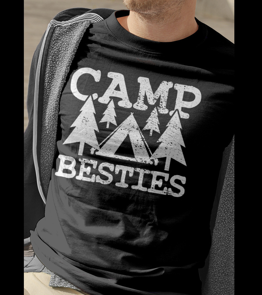 Camp Besties Summer Scout Camping Adventure T-Shirt