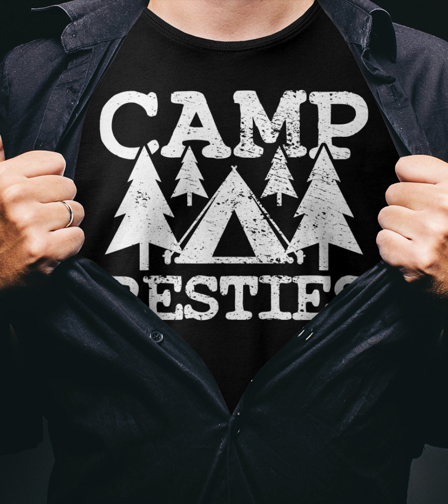 Camp Besties Summer Scout Camping Adventure T-Shirt