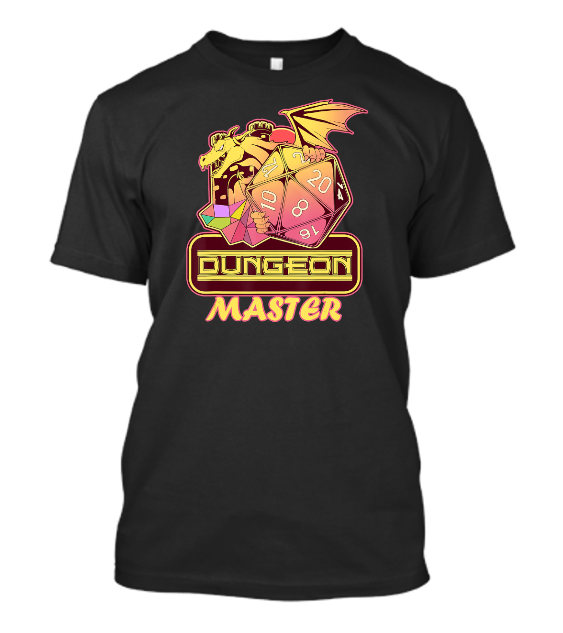 Dungeon Master Dragon D20 Dice Gaming T-Shirt