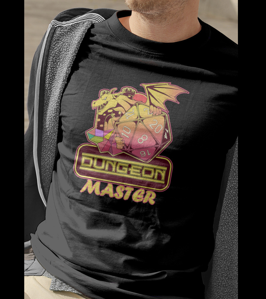 Dungeon Master Dragon D20 Dice Gaming T-Shirt