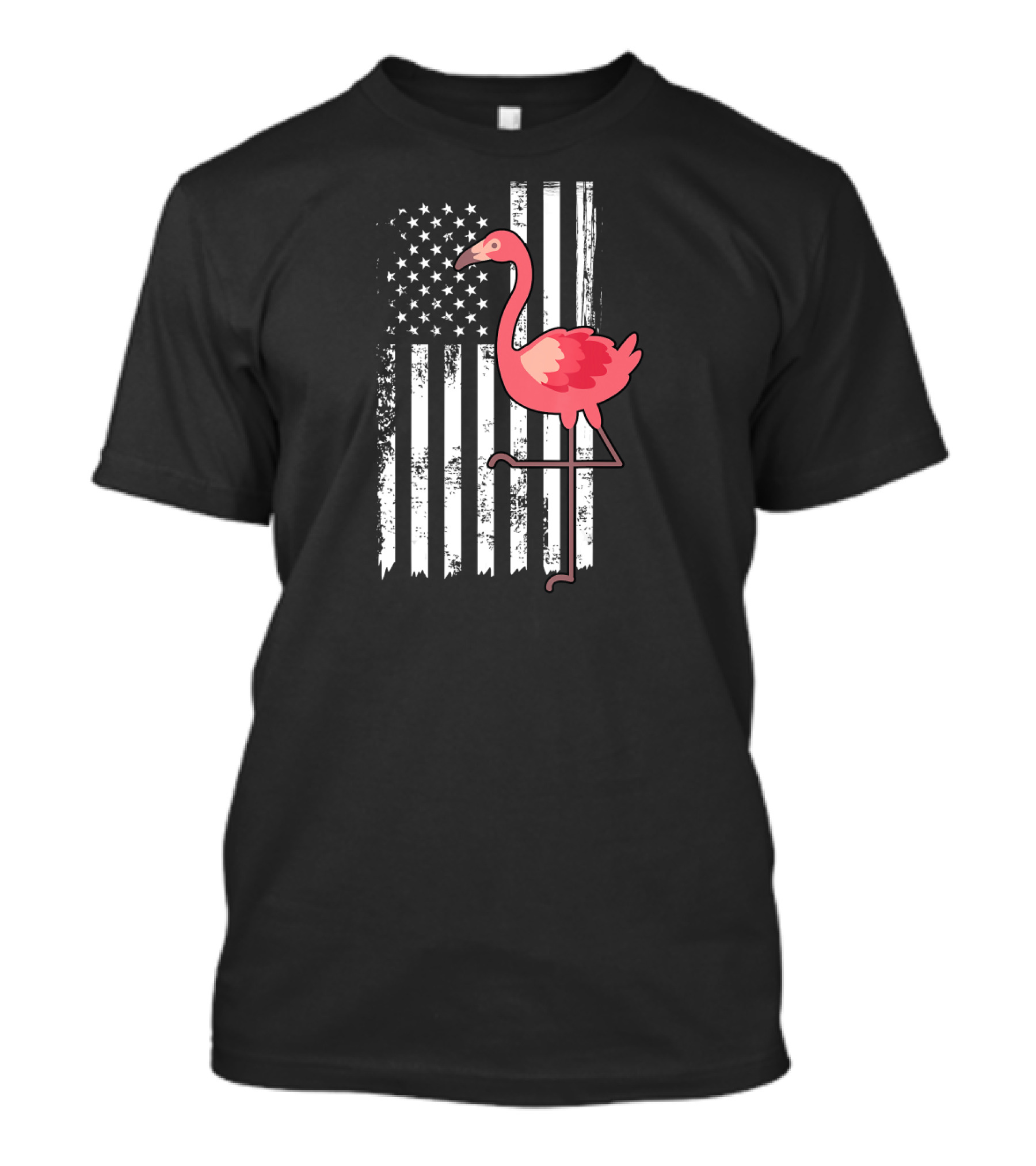 Flamingo USA Flag Stars And Stripes Independence Day T-Shirt