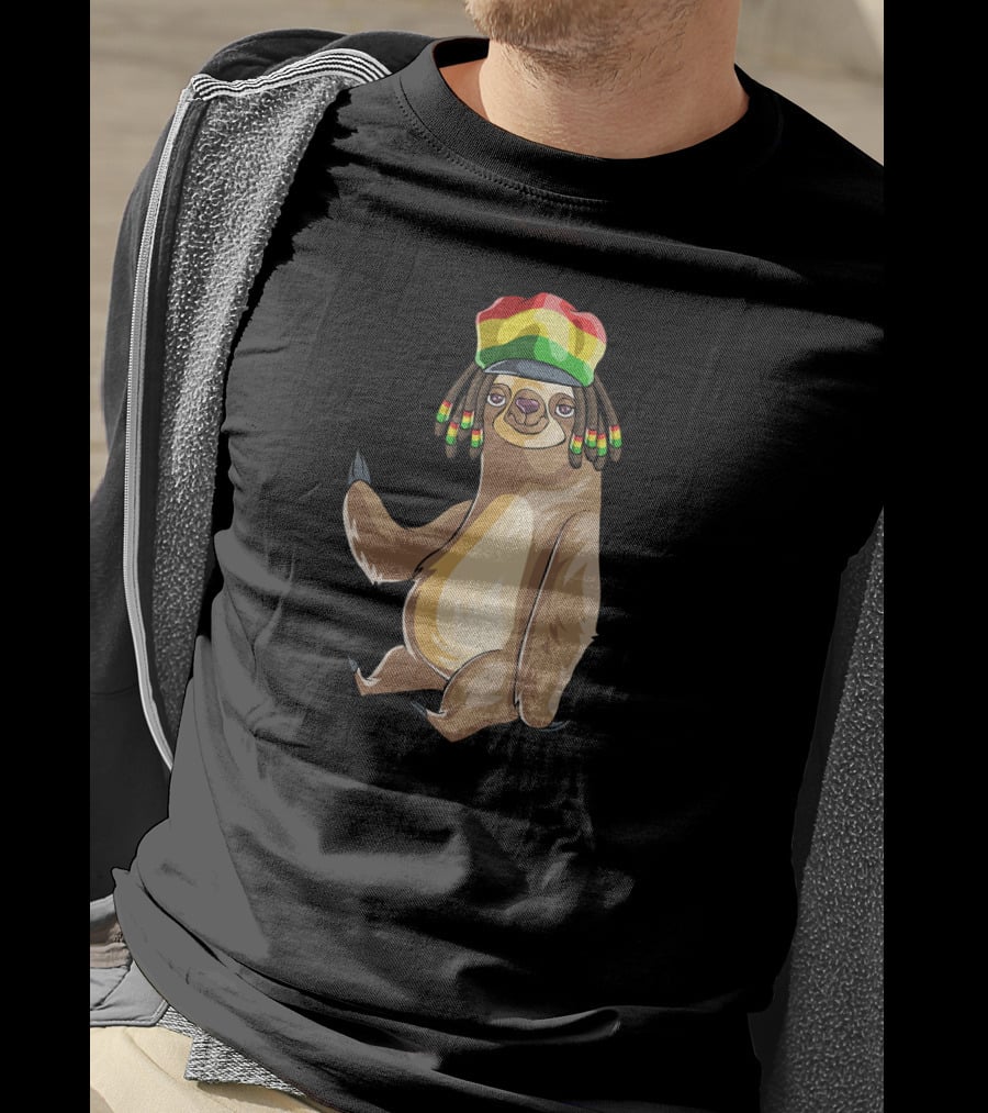 Jamaican Flag Rasta Sloth T-Shirt
