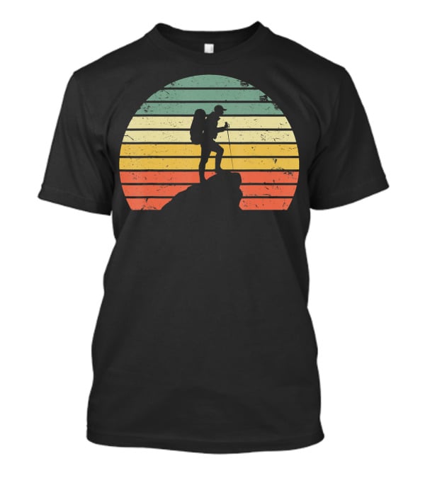 Vintage Hiking Retro Sunset Adventure T-Shirt
