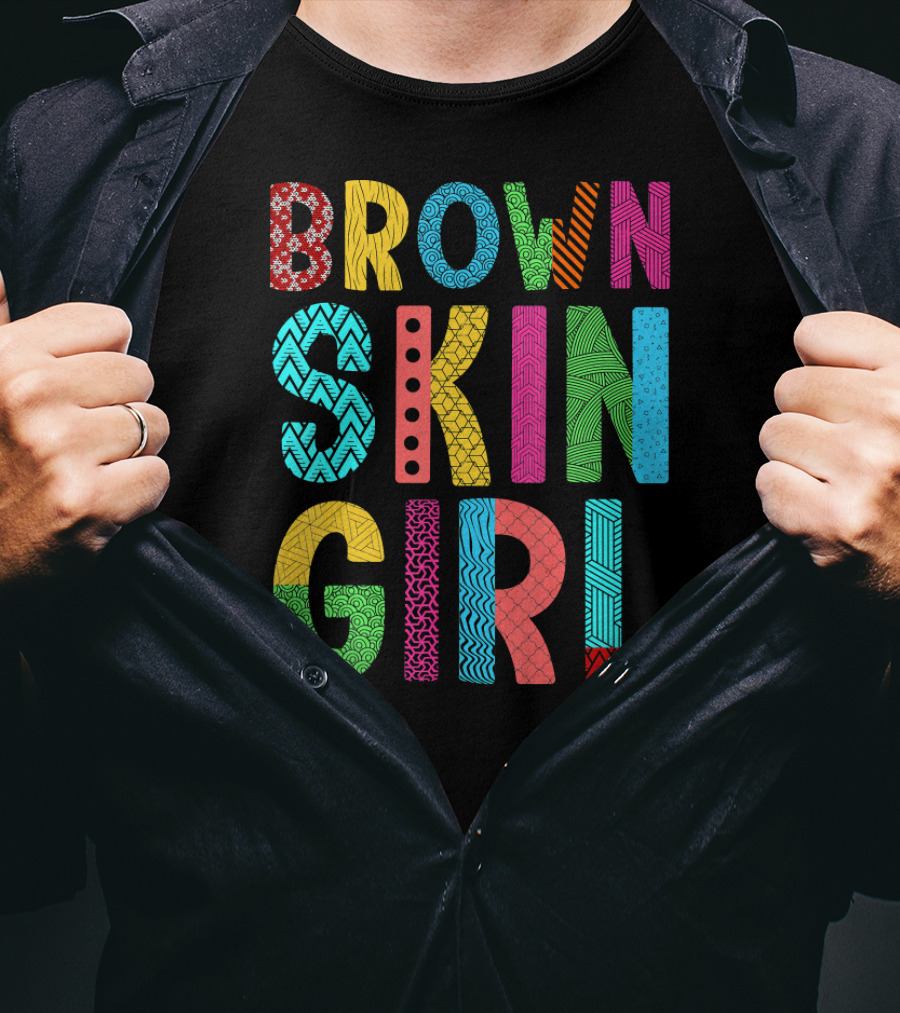 Brown Skin Girl Melanin Love Vibrant Colorful T-Shirt