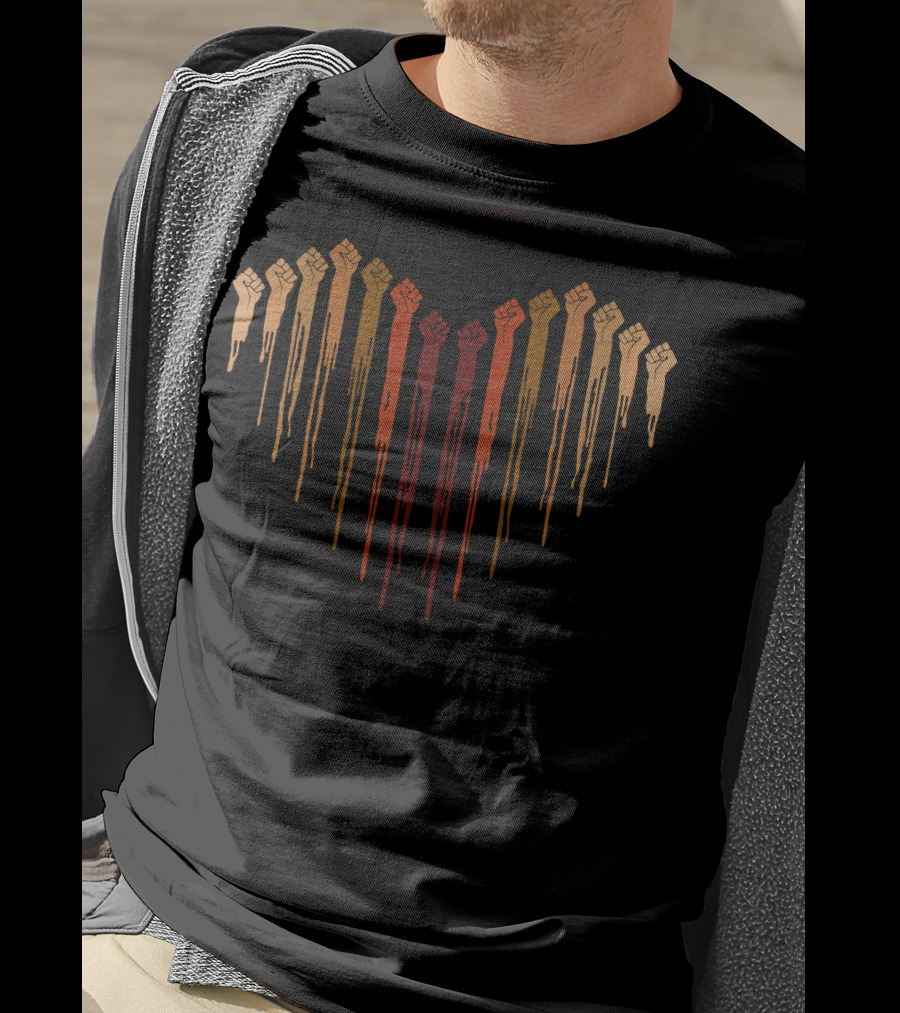 Raised Hands Love Heart Unity Fists T-Shirt