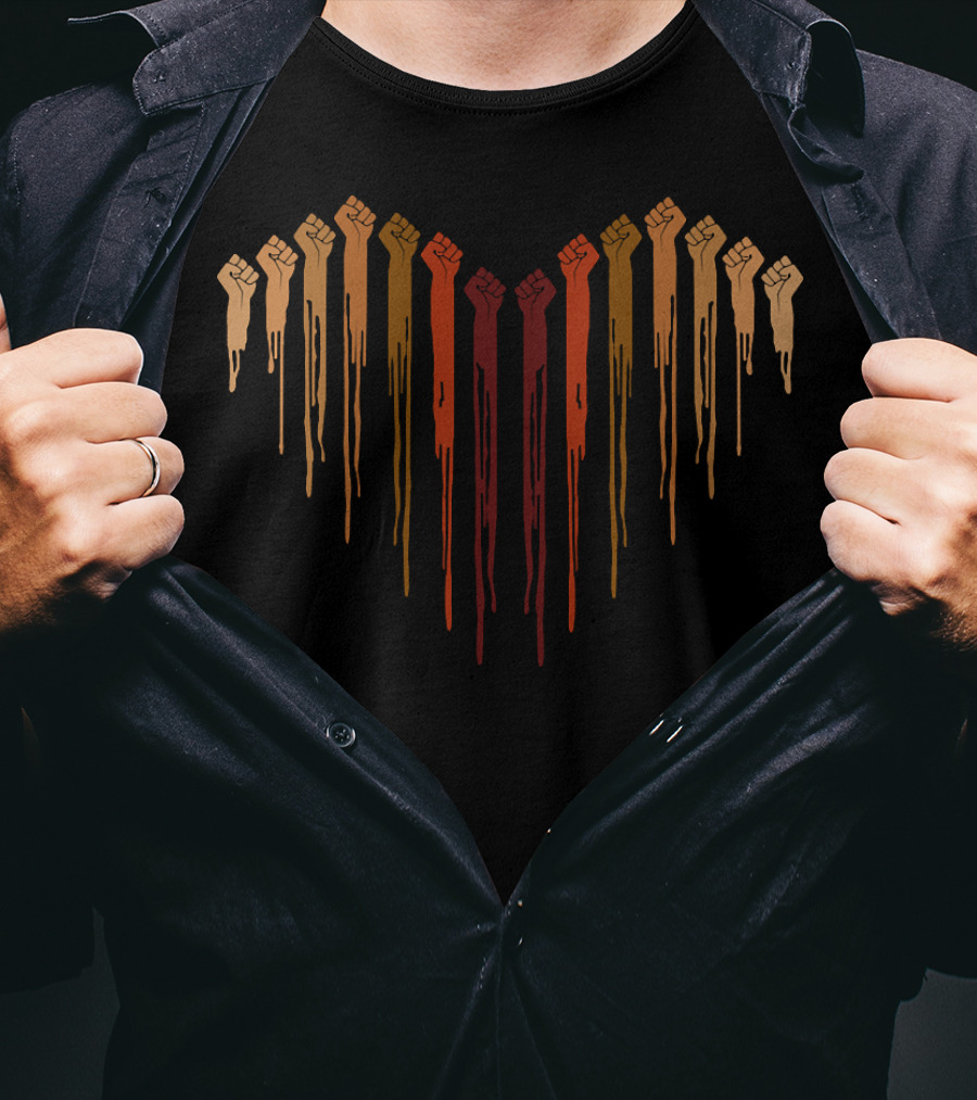 Raised Hands Love Heart Unity Fists T-Shirt