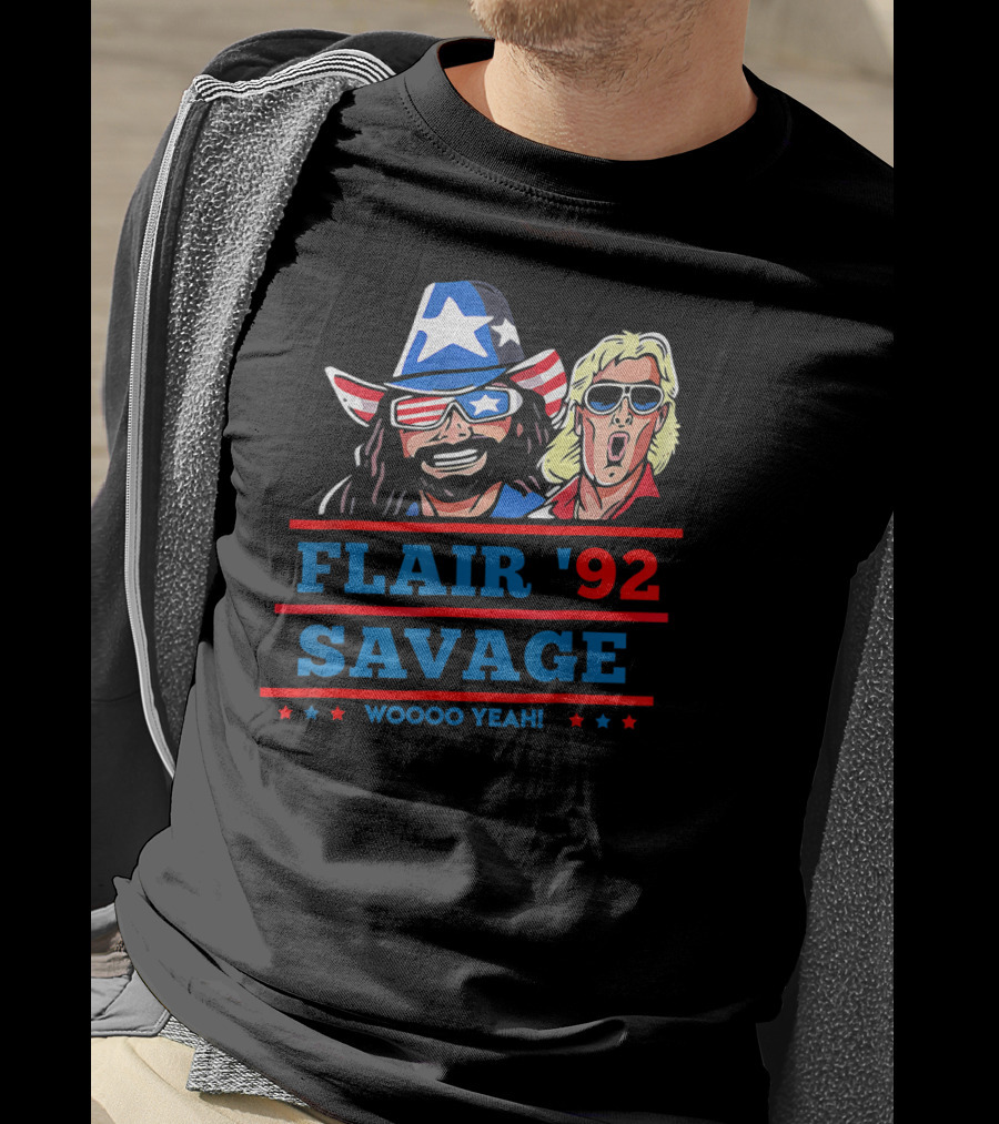 Flair '92 Savage Woooo Yeah Star-Spangled Duo T-Shirt