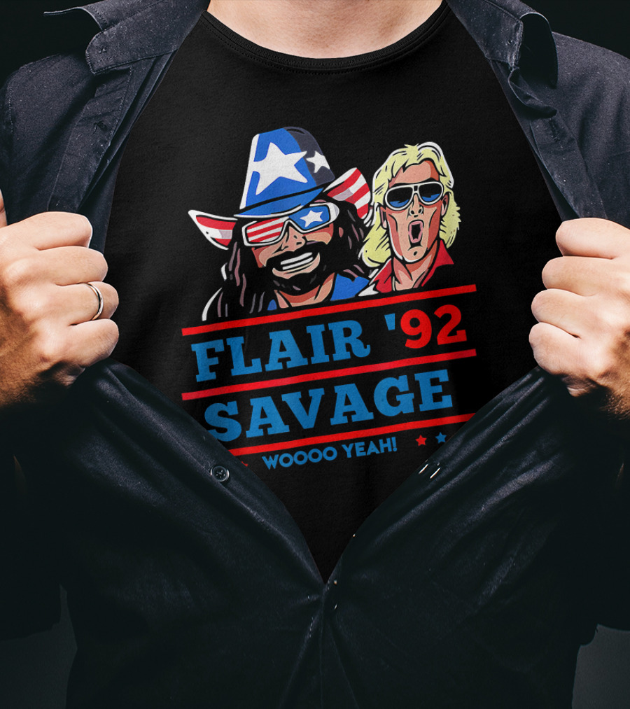 Flair '92 Savage Woooo Yeah Star-Spangled Duo T-Shirt