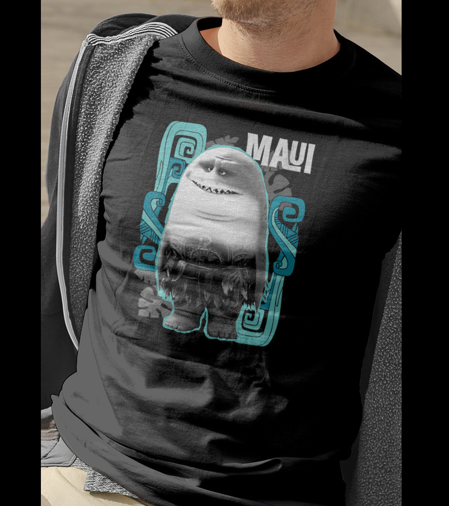 Maui Half Shark Disney Moana Character With Tribal T-Shirt