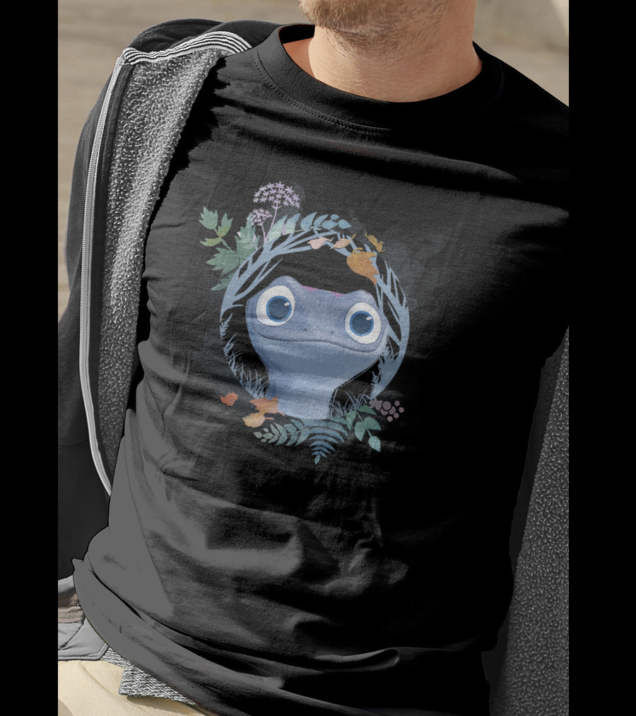 Disney Frozen 2 Bruni The Salamander Watercolor Forest Circle T-Shirt