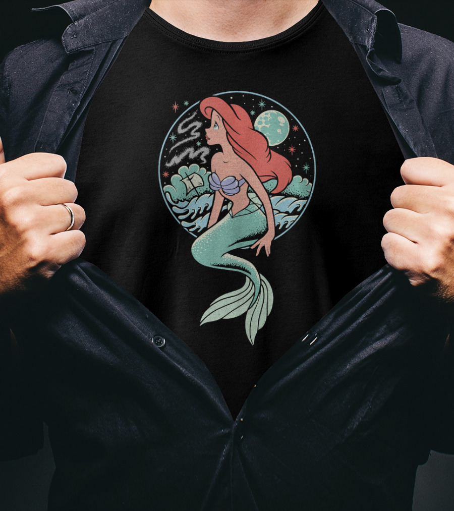 Disney The Little Mermaid Ariel Cosmic Ocean Starlight T-Shirt