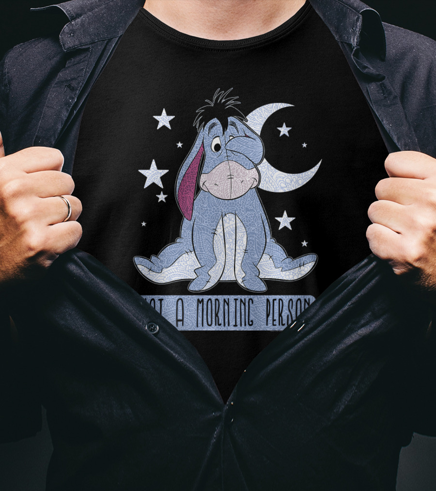 Disney Eeyore Not A Morning Person Winnie The Pooh Moon Stars T-Shirt
