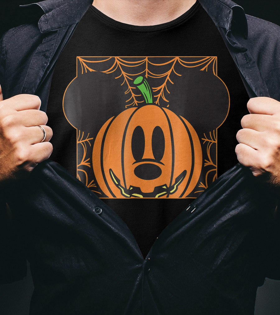 Disney Mickey Mouse Pumpkin With Spider Web T-Shirt