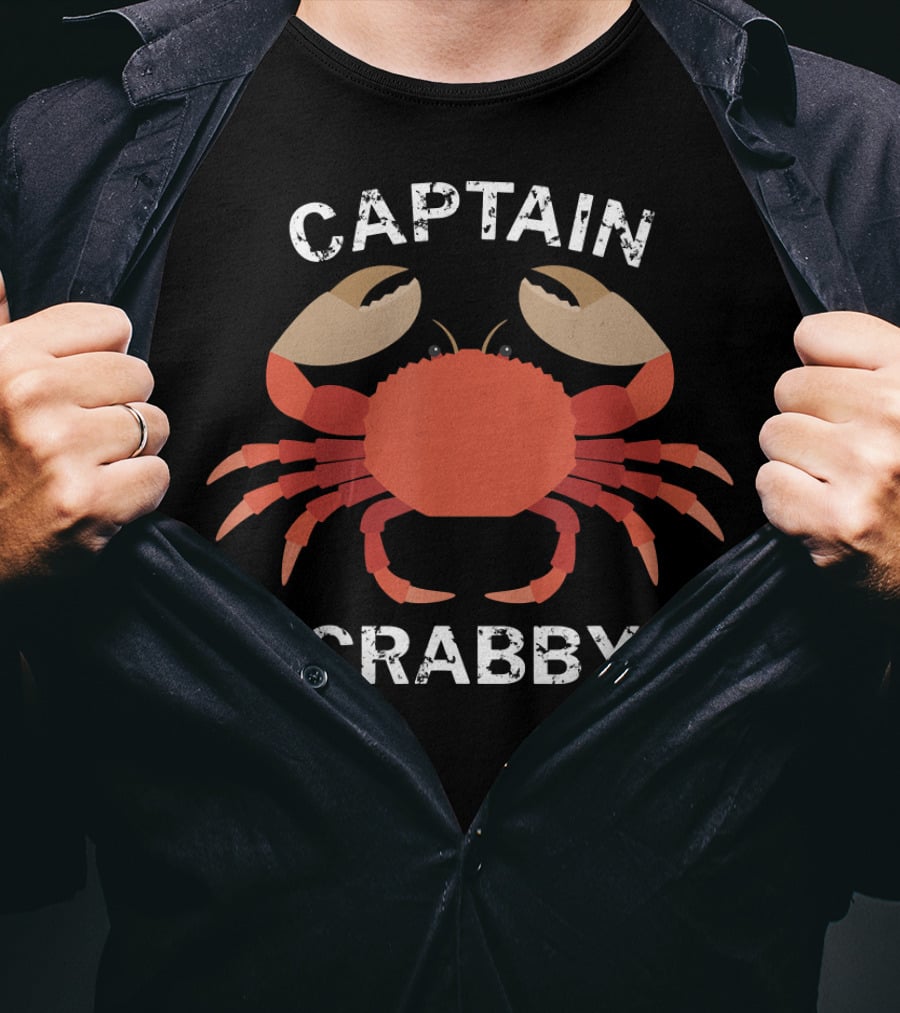 Captain Crabby Mood Funny Crabby Captain T-Shirt