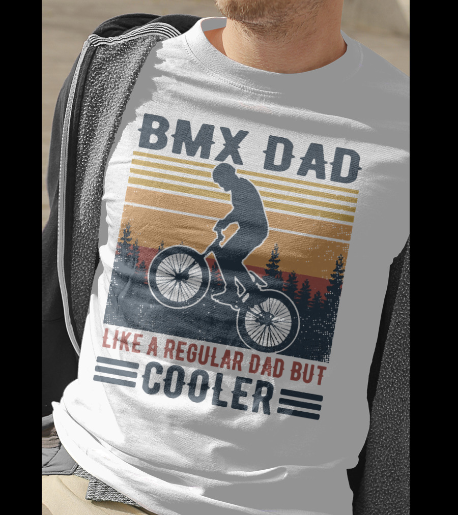 BMX Dad Like A Regular Dad But Cooler Retro Forest T-Shirt