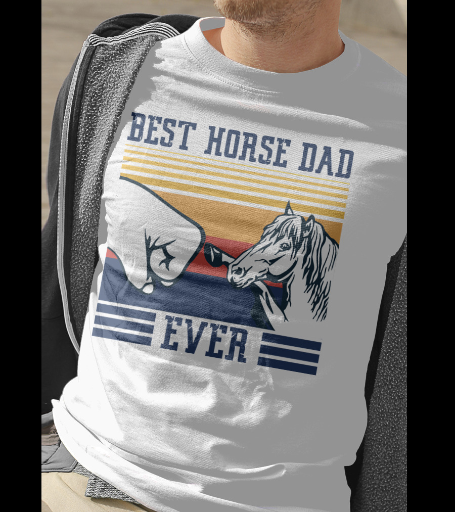 Best Horse Dad Ever Fist Bump Vintage Father T-Shirt