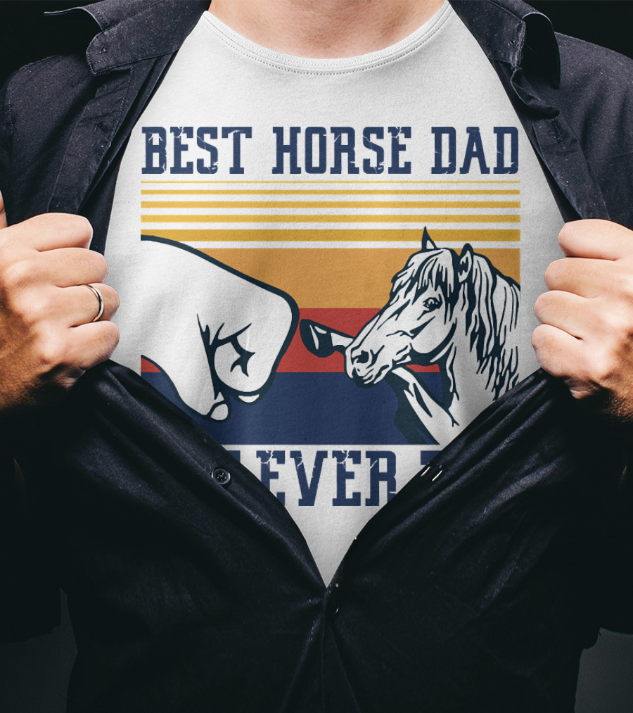 Best Horse Dad Ever Fist Bump Vintage Father T-Shirt