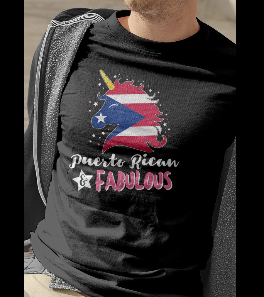 Puerto Rican And Fabulous Unicorn Puerto Rico Flag T-Shirt