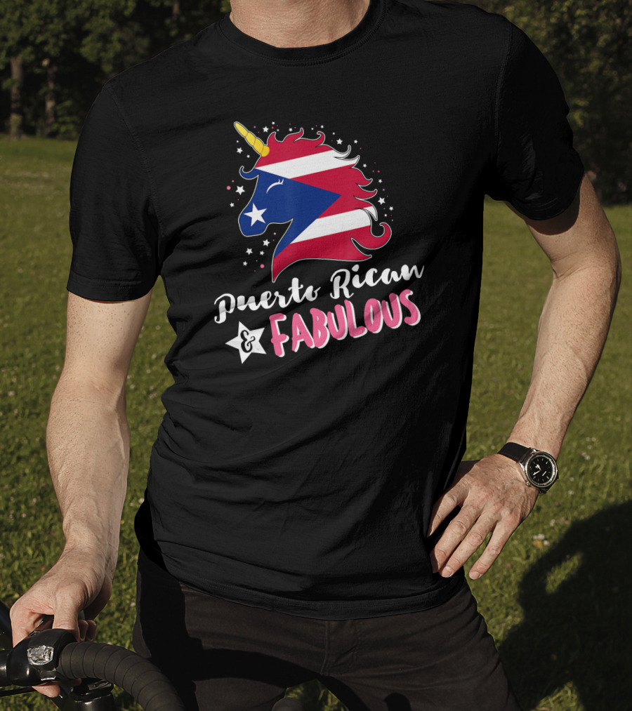 Puerto Rican And Fabulous Unicorn Puerto Rico Flag T-Shirt