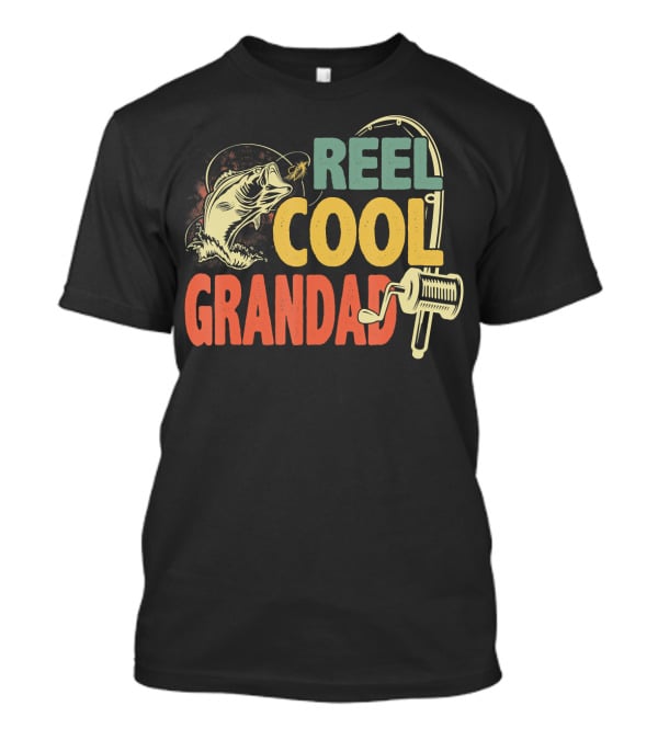 Reel Cool Grandad Vintage Fishing Motif T-Shirt