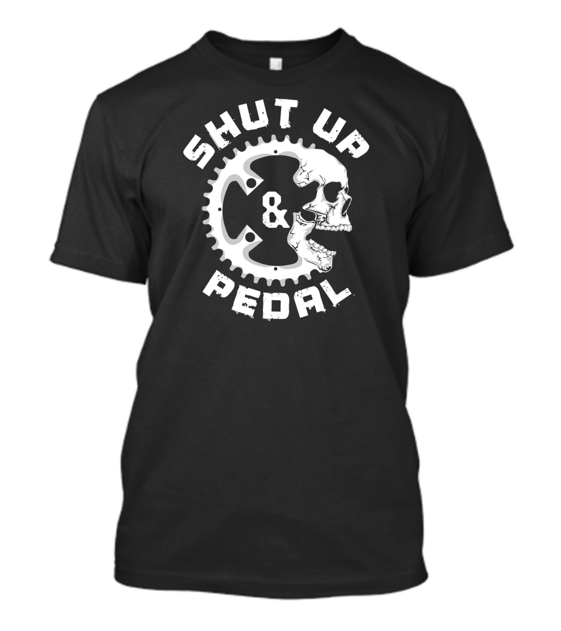 SHUT UP AND PEDAL Bicycle Road Skull Gear T-Shirt