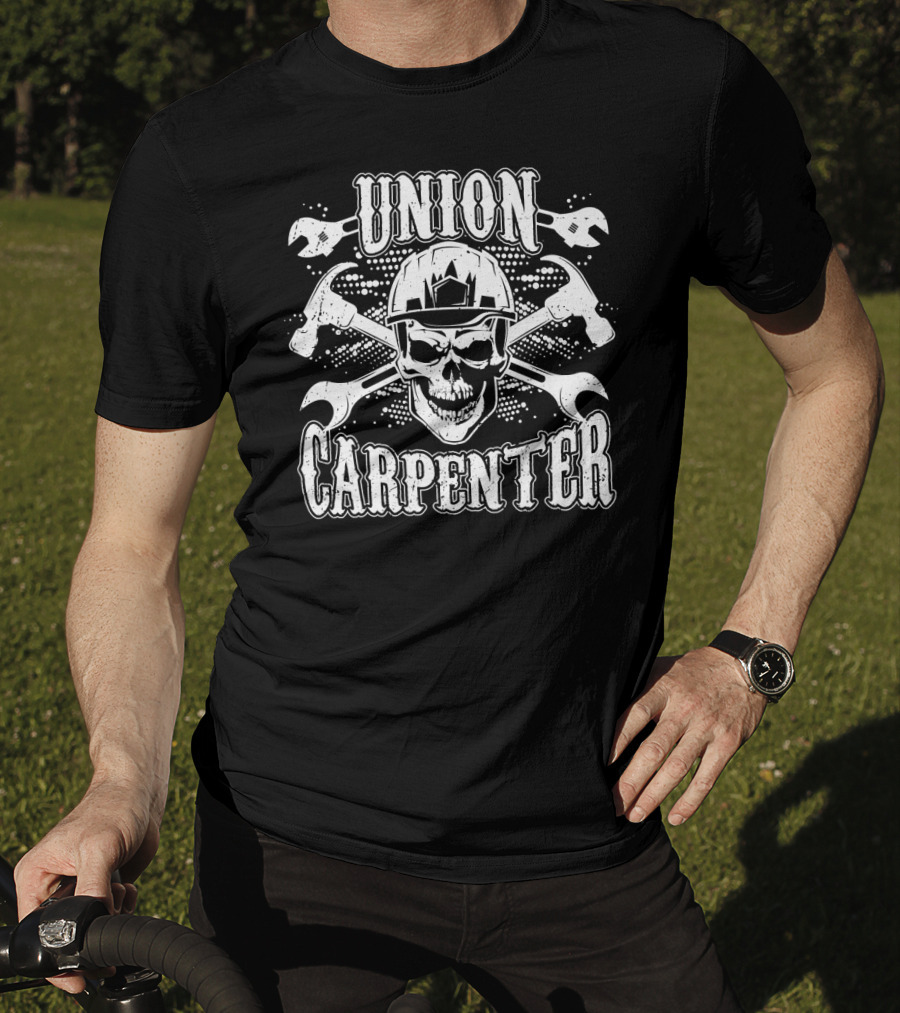 Union Carpenter Skull Hard Hat Wrenches T-Shirt