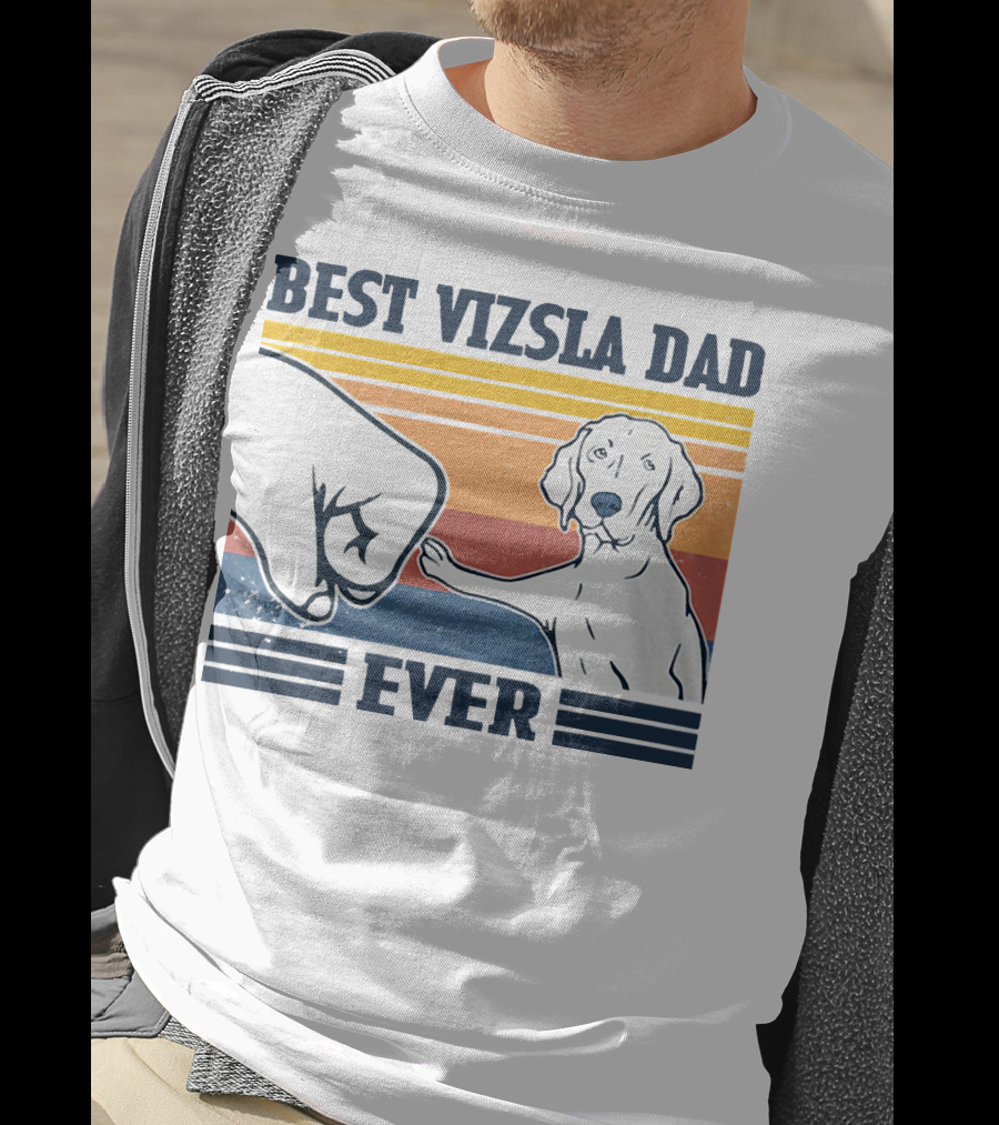 Best Vizsla Dad Ever Vintage Fist Bump T-Shirt