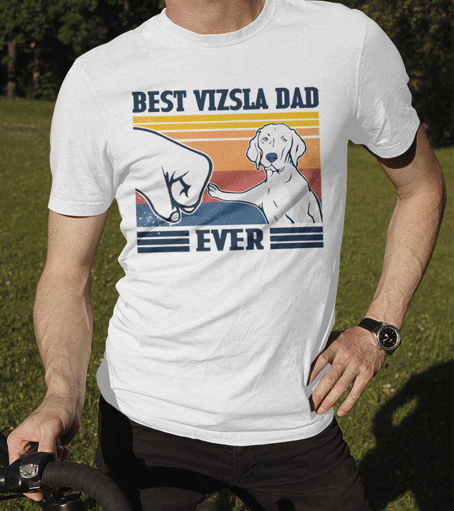 Best Vizsla Dad Ever Vintage Fist Bump T-Shirt