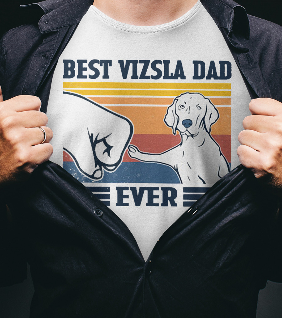 Best Vizsla Dad Ever Vintage Fist Bump T-Shirt