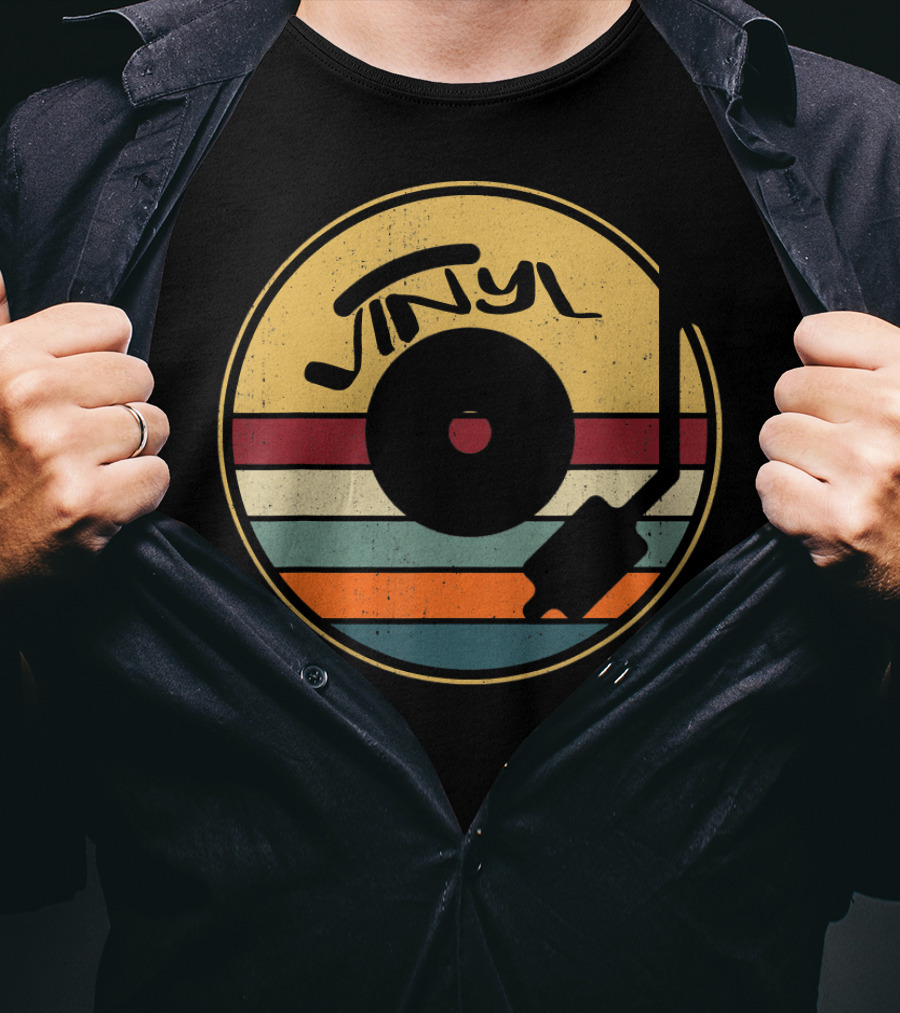 Vinyl Record Retro Stripes T-Shirt