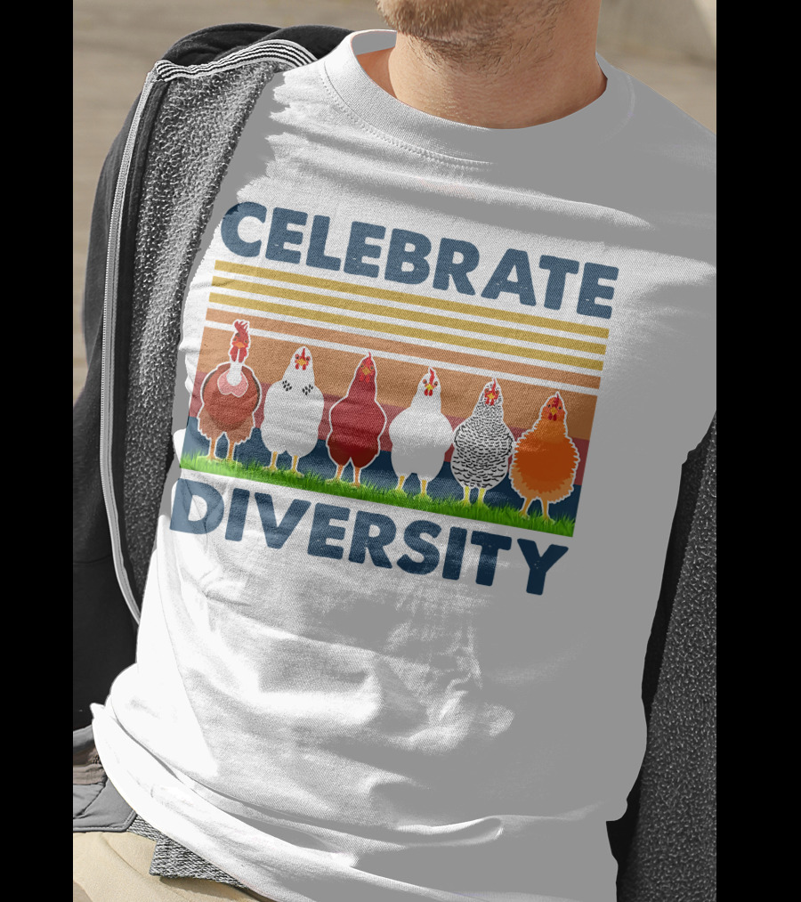 Celebrate Diversity With Chickens In Colorful Display T-Shirt