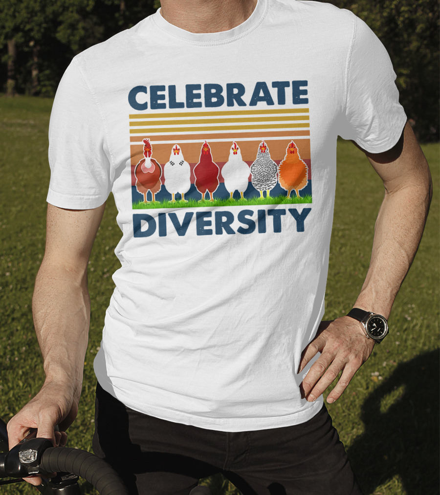 Celebrate Diversity With Chickens In Colorful Display T-Shirt