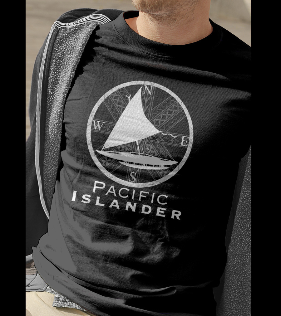 Pacific Islander Tribal Canoe Compass Sailboat T-Shirt