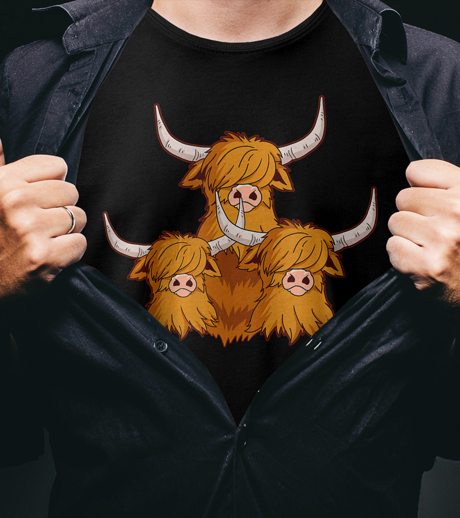 Scottish Highland Cow Trio Highland Cows T-Shirt