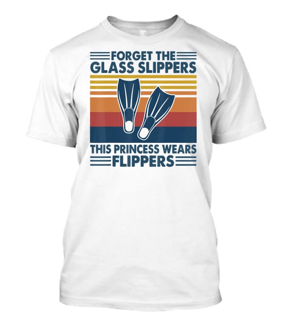 Forget The Glass Slippers This Princess Wears Flippers Retro Stripes T-Shirt