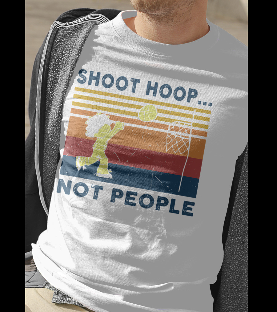 Shoot Hoop Not People Retro Basketball Stripes T-Shirt