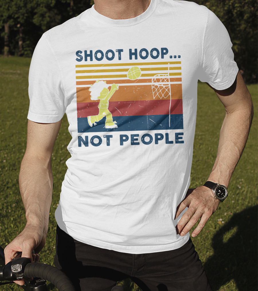 Shoot Hoop Not People Retro Basketball Stripes T-Shirt