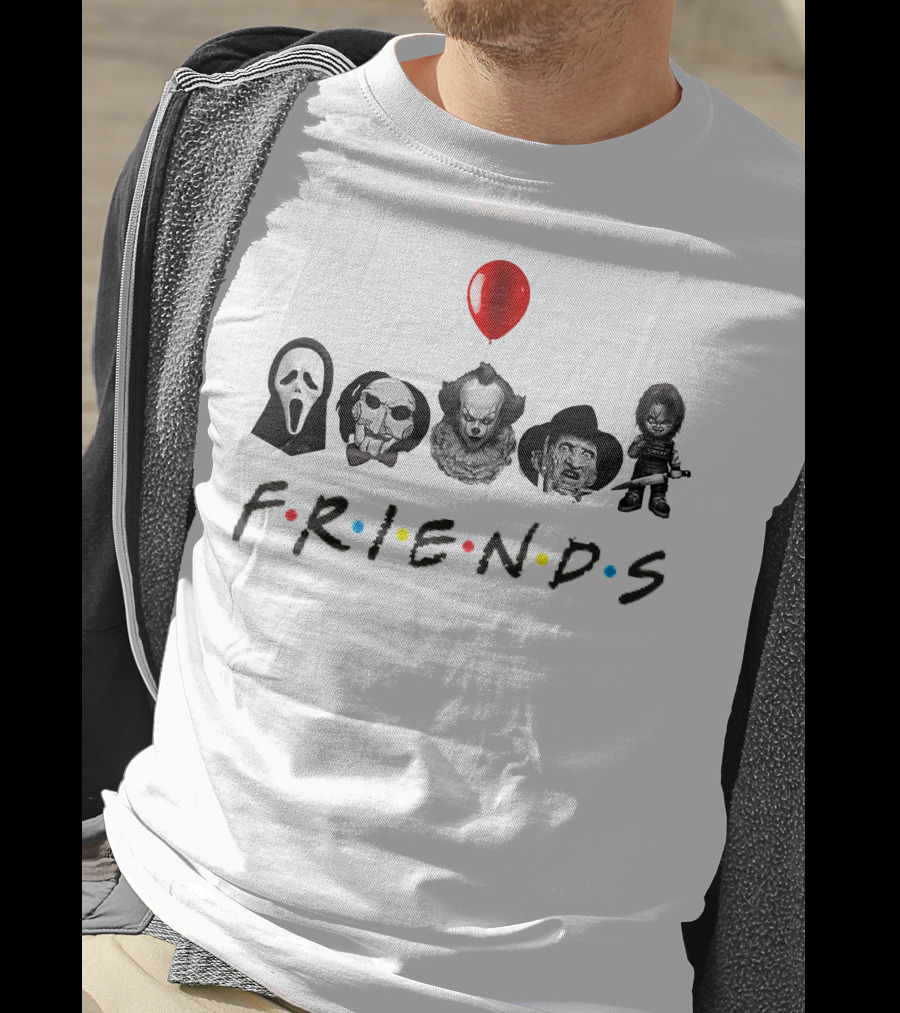 Horror Movie Characters Halloween Friends Balloon T-Shirt