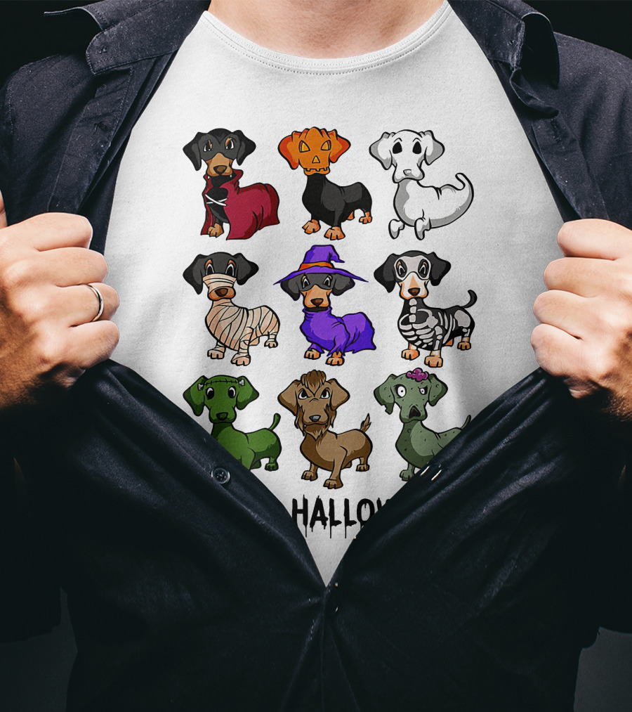 Happy Hallowiener Dachshund Costume Fun Halloween Dogs T-Shirt