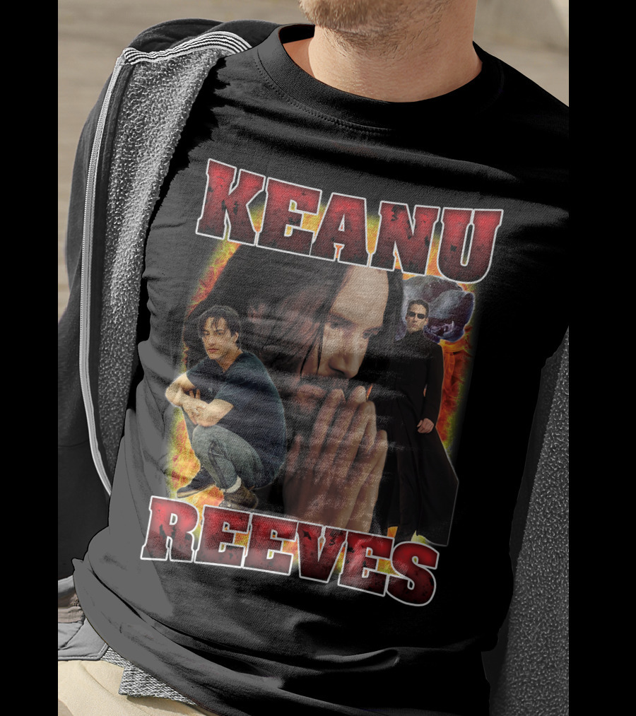 KEANU REEVES Collage With Iconic Movie Roles T-Shirt